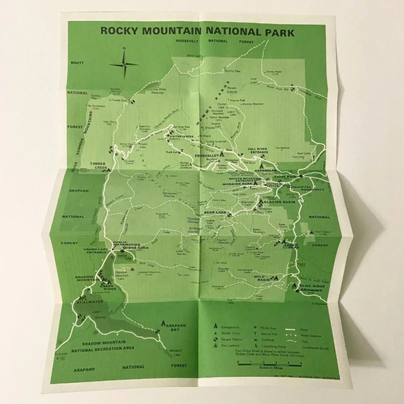 Vintage 1969 Rocky Mountain  National Park Colorado Map Travel Guide Brochure - Picture 4 of 12